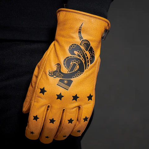 Triumph SPARK LEATHER GLOVES IN GOLD (MGVS2350)