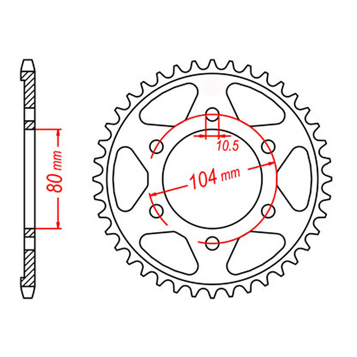 MTX 1489 (2) Steel Rear Sprocket #525