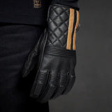 Triumph SULBY LEATHER GLOVE IN BLACK WITH GOLD STRIPE (MGVS2351)