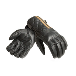 Triumph SULBY LEATHER GLOVE IN BLACK WITH GOLD STRIPE (MGVS2351)