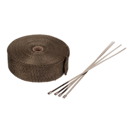 Whites Exhaust Wrap - Gold 50mm x 15m (700°C) + 4 Stainless Steel Ties
