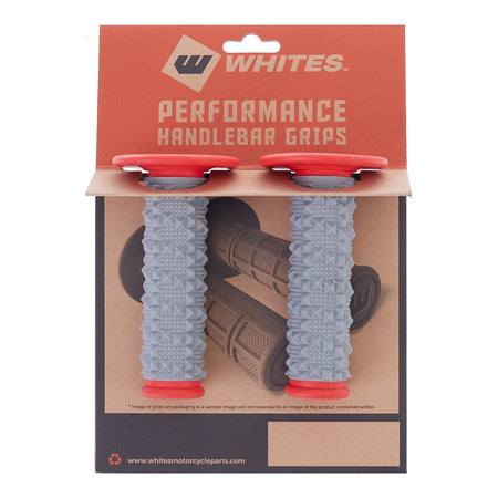 Whites MX Large Diamond Grip - Grey / Red