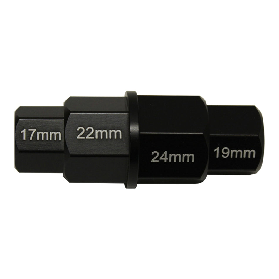 WHITES 4 IN 1 HEX AXLE TOOL ALU BLACK -17/19/22/24mm