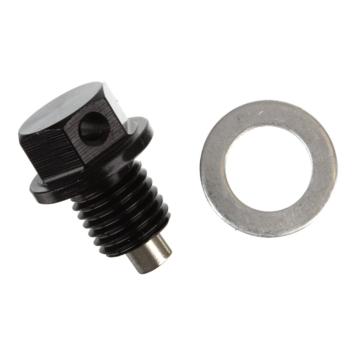 Whites Magnetic Sump Plug M12 x 12 x 1.5 - Black