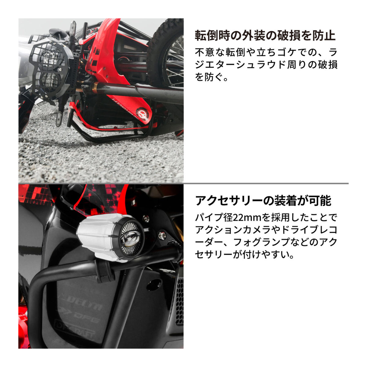 Zeta Pipe Tank Guard- Honda CRF250 Rally/S /CRF300 Rally '21-
