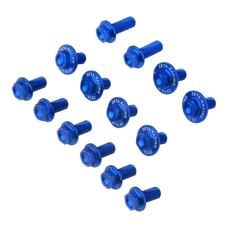 Zeta Aluminum Bolt Set Plastics Suzuki DRZ400S/SM 14 pcs - Blue
