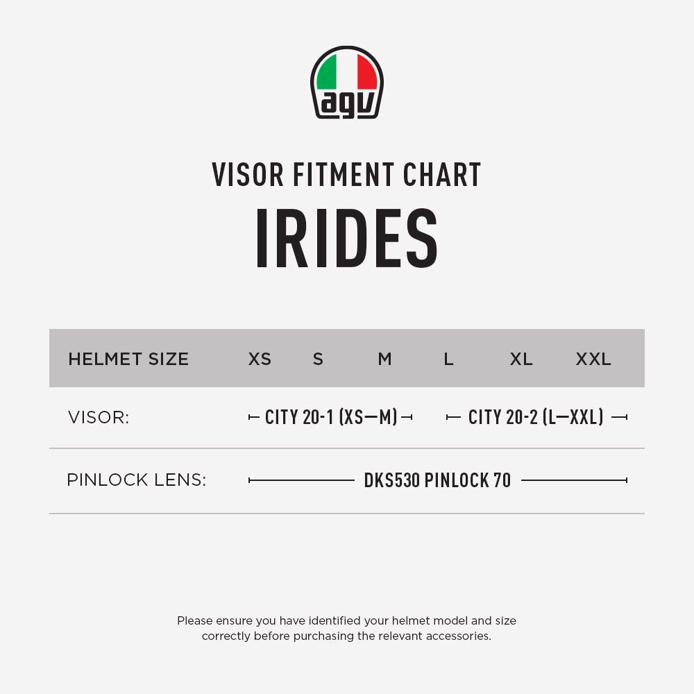 AGV IRIDES VISOR & PINLOCK FITMENT