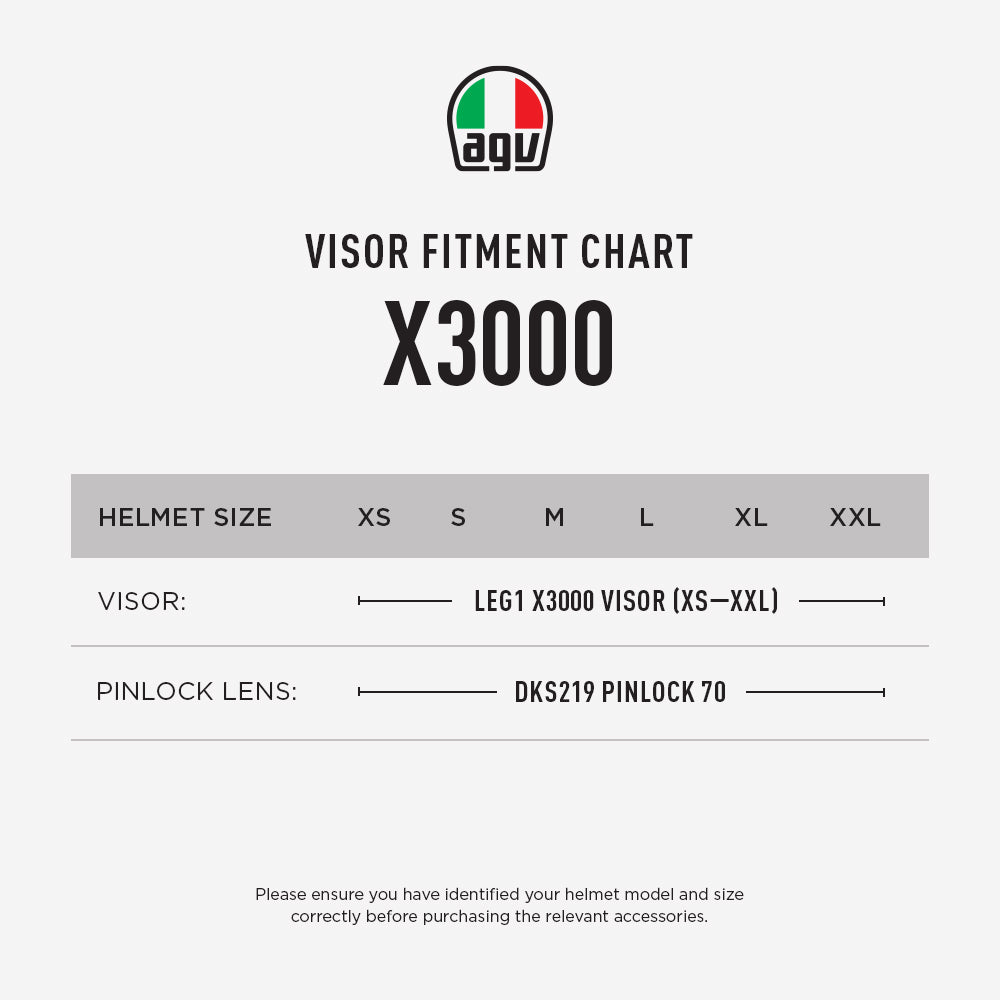 AGV X3000 VISOR & PINLOCK FITMENT