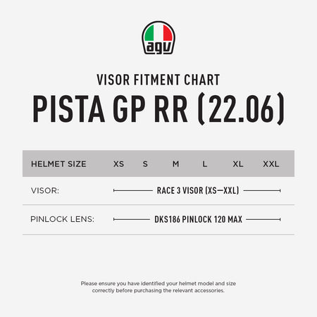 AGV PISTA GP RR 22.06 VISOR / PINLOCK FITMENT