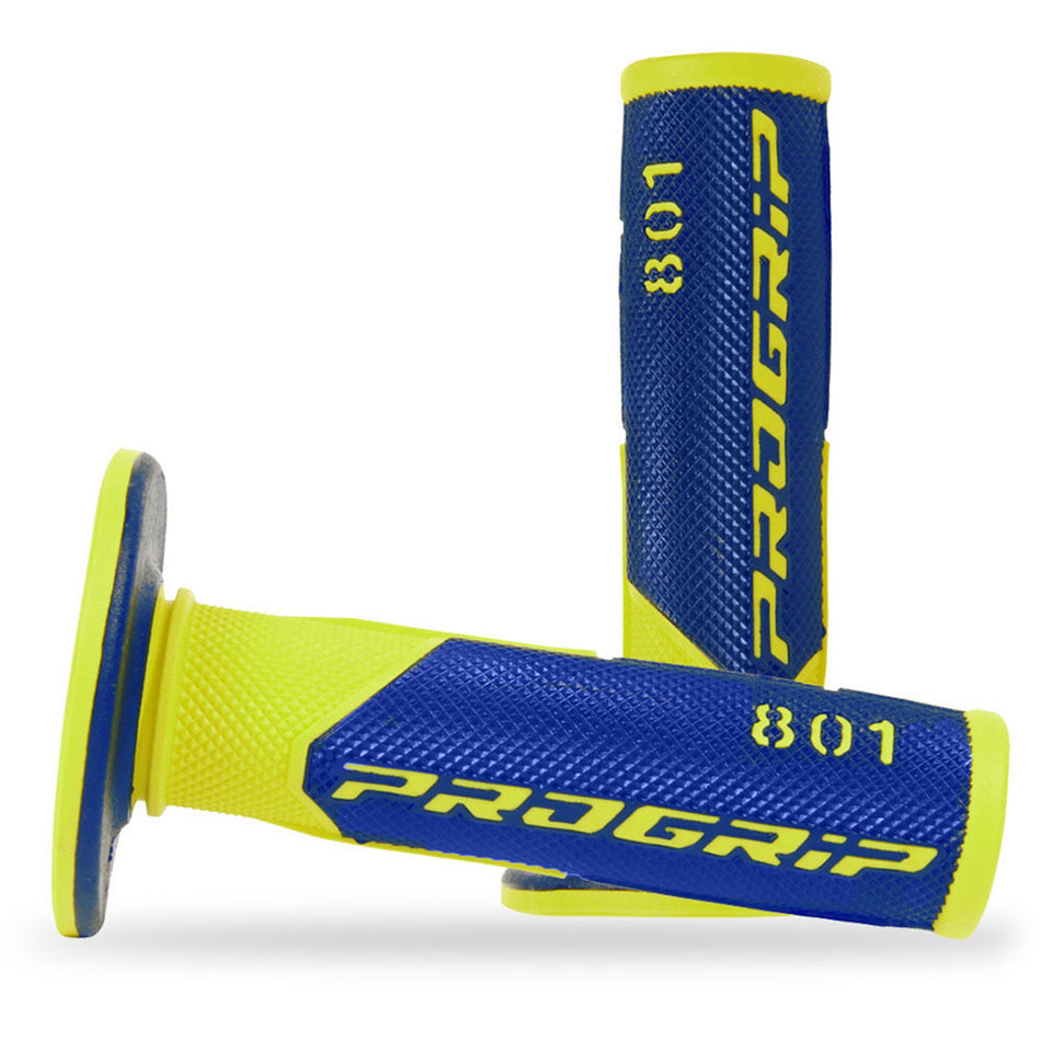Progrip PG801 MX Grips - Blue/Fluro Yellow PG801BLY