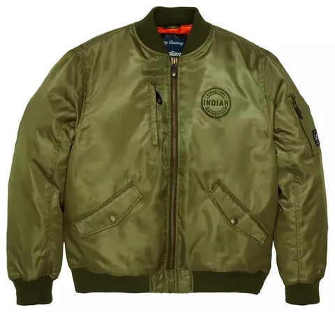 INDIAN MOTORCYCLES ROCKFORD BOMBER JACKET GREEN MENS