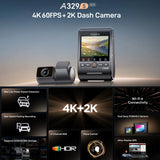 VIOFO DASHCAM A329 4K FRONT 2K REAR CHANNEL WIFI 6 GPS