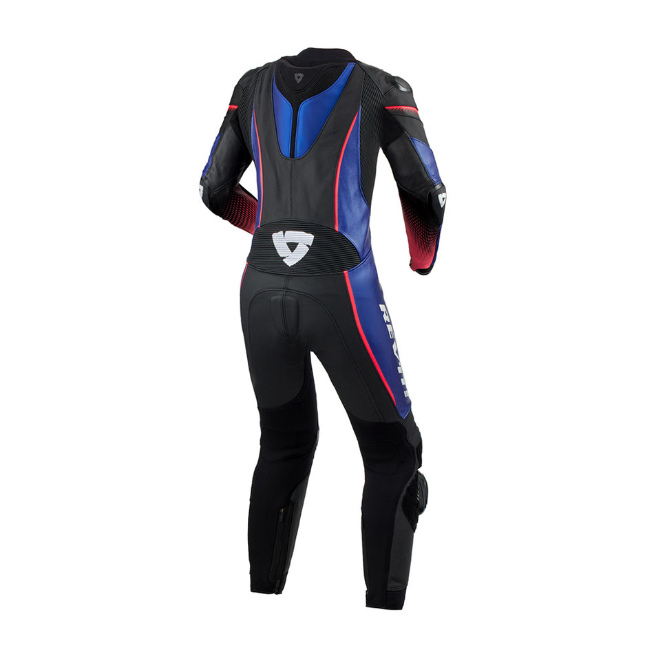 Xena 4 Ladies 1 pc Suit Black-Blue REV'IT!