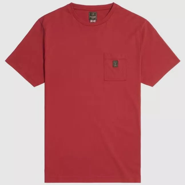 Triumph Ditchling Back Logo Pocket Tee red
