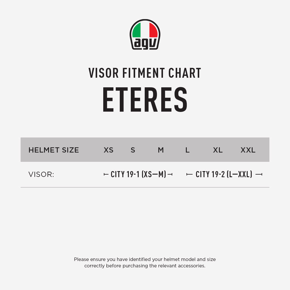 AGV ETERES VISOR FITMENT