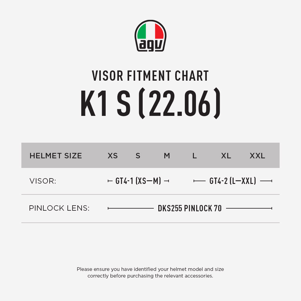 AGV K1 S 22.06 VISOR & PINLOCK FITMENT