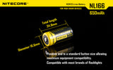 NITECORE LI-ION RECHARGEBALE BATTERY RCR123A (3.7V, 650mAh)