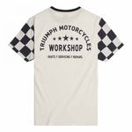 Triumph Preston Tee shirt  bone/black  / Preston Checkerboard Sleeve Tee