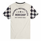 Triumph Preston Tee shirt  bone/black  / Preston Checkerboard Sleeve Tee