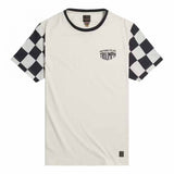 Triumph Preston Tee shirt  bone/black  / Preston Checkerboard Sleeve Tee