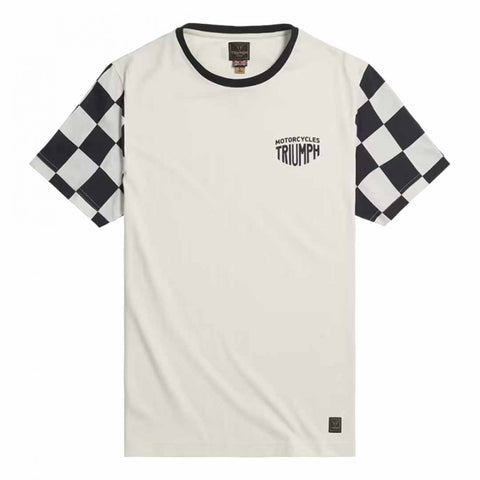 Triumph Preston Tee shirt  bone/black  / Preston Checkerboard Sleeve Tee