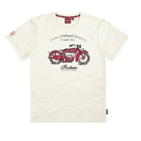 Indian Motorcycles Men's 1920 Scout Bike T-Shirt, White