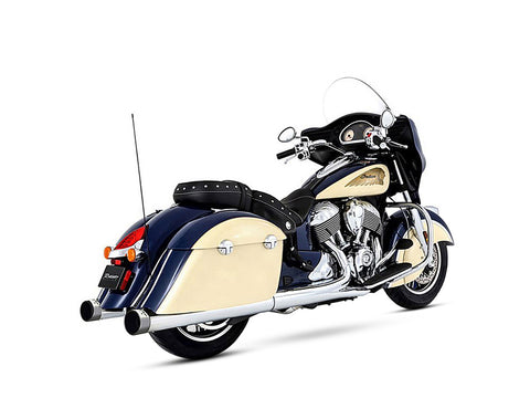 Indian Rinehart Mufflers Slip-On Mufflers Chrome w/Chrome End Caps for Indian/Big Twin w/Hard Saddlebags